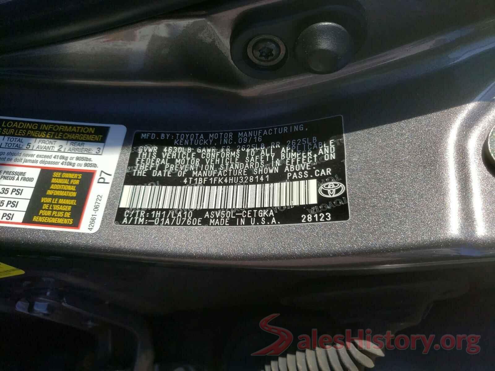 4T1BF1FK4HU328141 2017 TOYOTA CAMRY