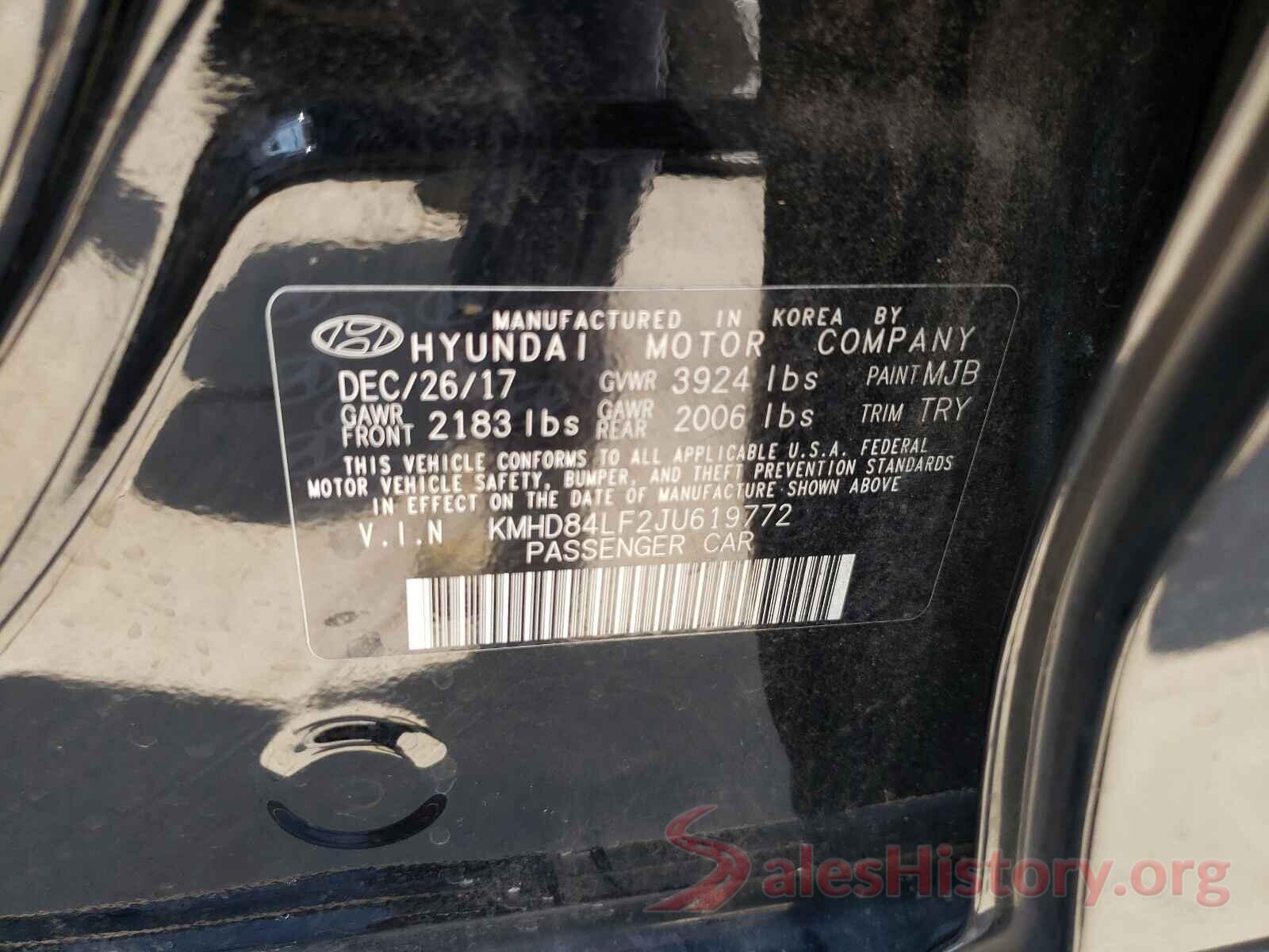 KMHD84LF2JU619772 2018 HYUNDAI ELANTRA