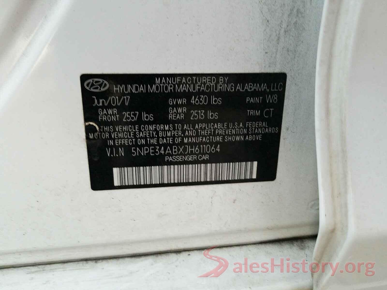 5NPE34ABXJH611064 2018 HYUNDAI SONATA