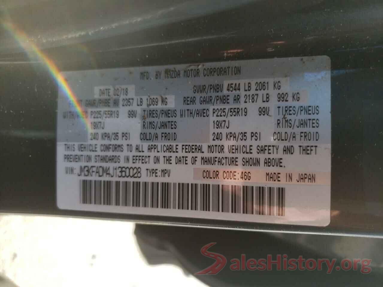 JM3KFADM4J1360028 2018 MAZDA CX-5