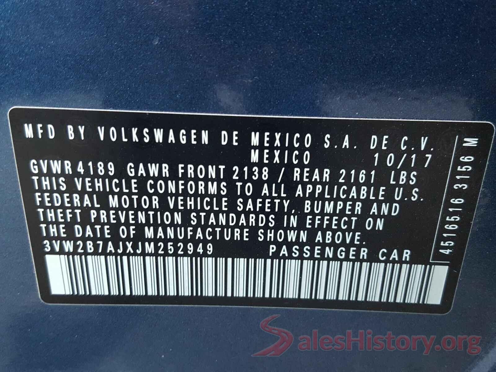 3VW2B7AJXJM252949 2018 VOLKSWAGEN JETTA