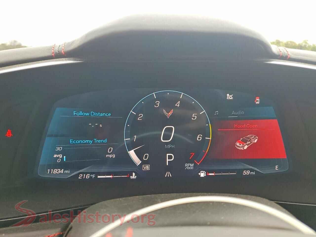 2025 CHEVROLET CORVETTE VIN 1G1YM3D44S5500067, interior center console