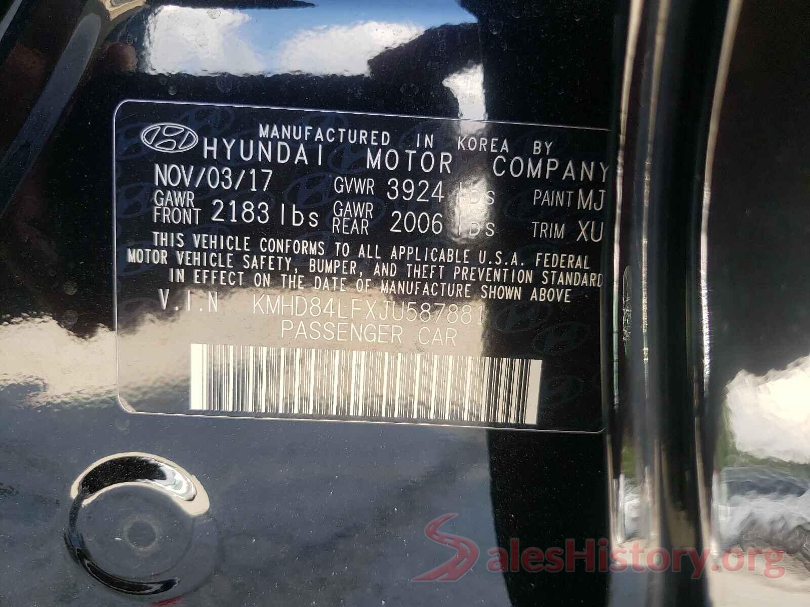 KMHD84LFXJU587881 2018 HYUNDAI ELANTRA