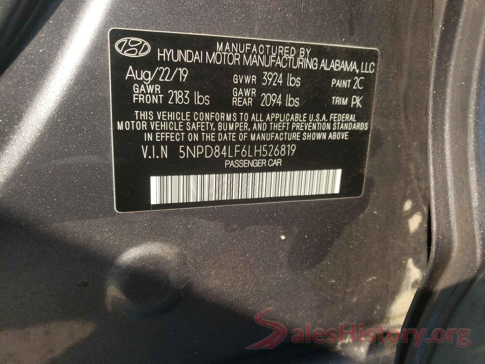 5NPD84LF6LH526819 2020 HYUNDAI ELANTRA