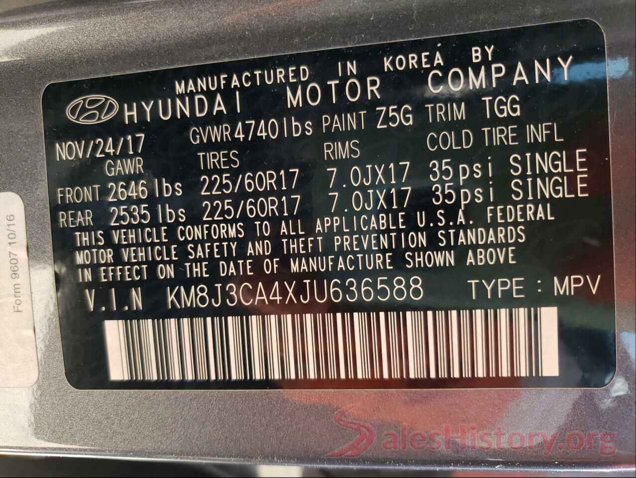 KM8J3CA4XJU636588 2018 HYUNDAI TUCSON