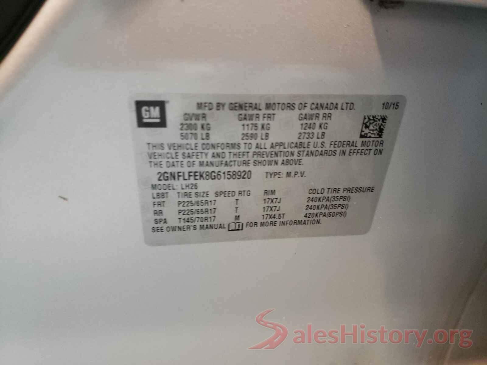 2GNFLFEK8G6158920 2016 CHEVROLET EQUINOX