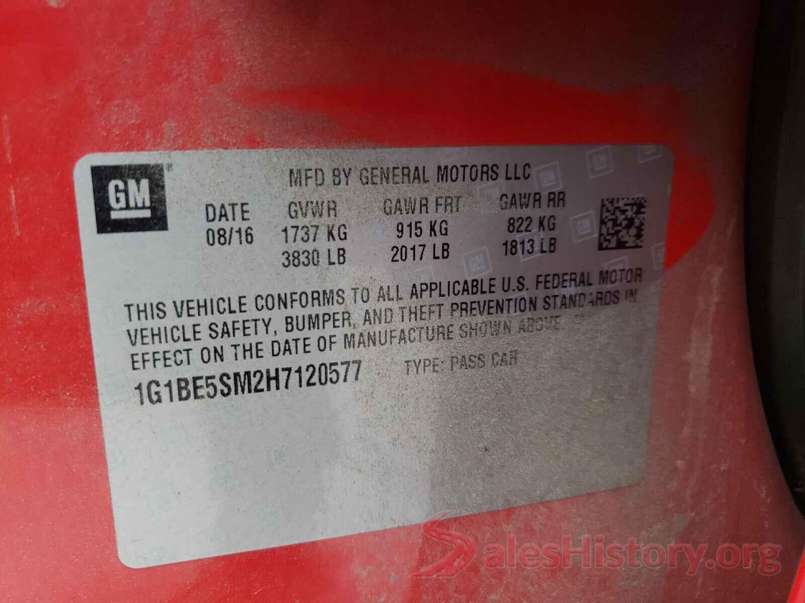 1G1BE5SM2H7120577 2017 CHEVROLET CRUZE