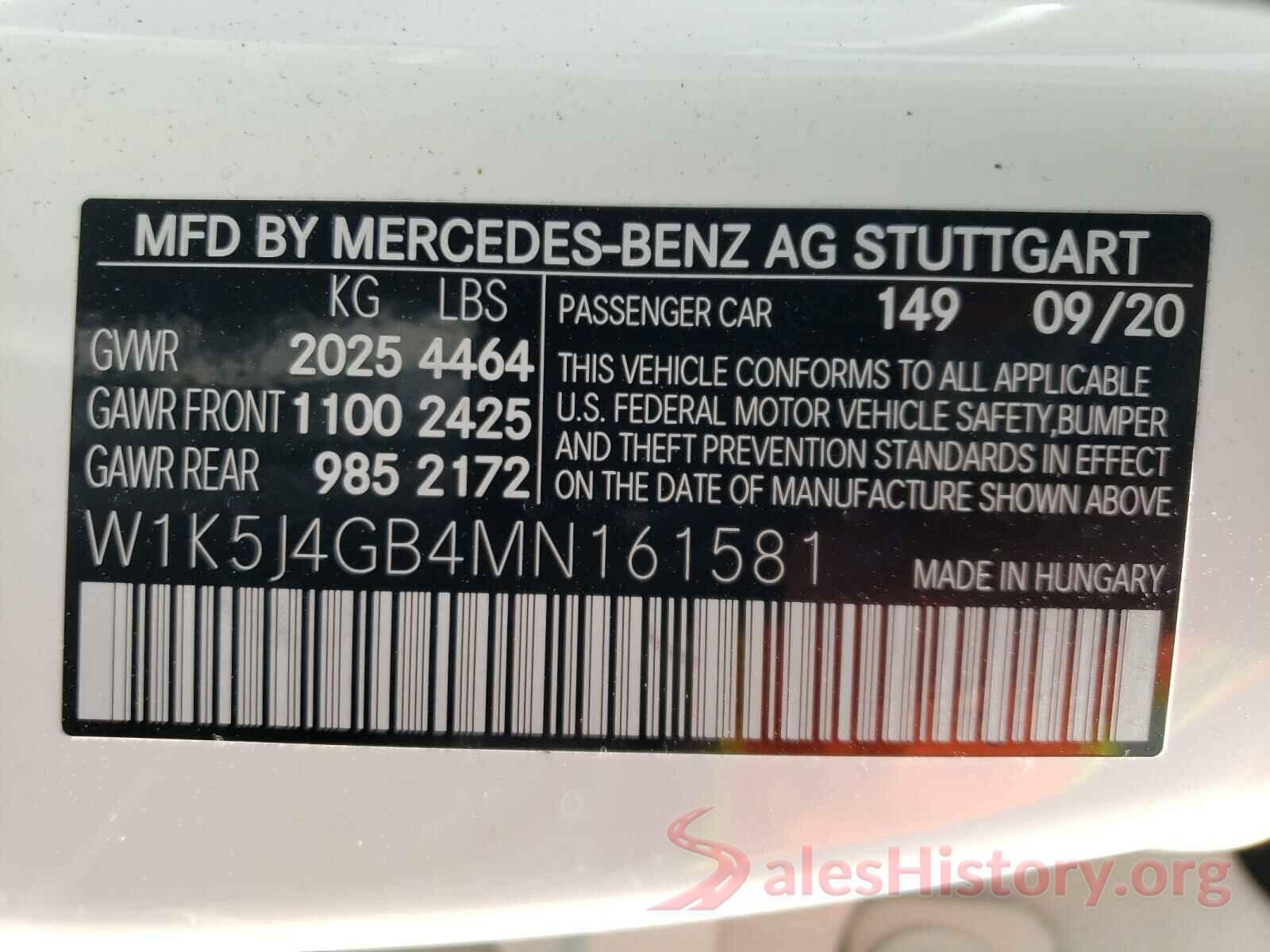 W1K5J4GB4MN161581 2021 MERCEDES-BENZ CLA-CLASS