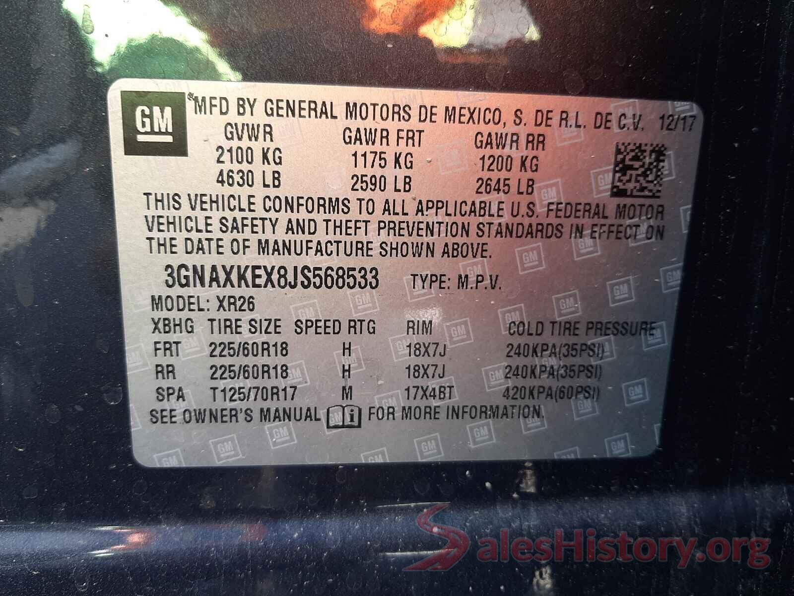 3GNAXKEX8JS568533 2018 CHEVROLET EQUINOX