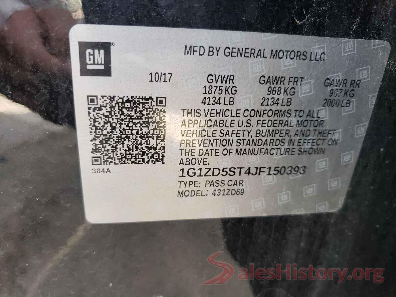 1G1ZD5ST4JF150393 2018 CHEVROLET MALIBU