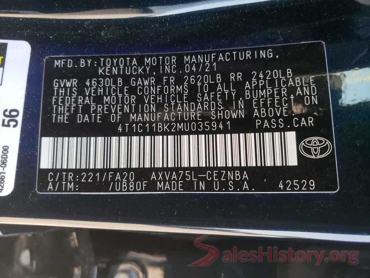 4T1C11BK2MU035941 2023 TOYOTA CAMRY