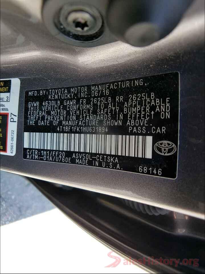 4T1BF1FK1HU631894 2017 TOYOTA CAMRY