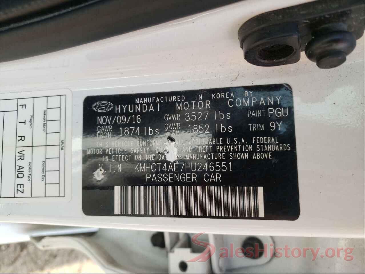 KMHCT4AE7HU246551 2017 HYUNDAI ACCENT