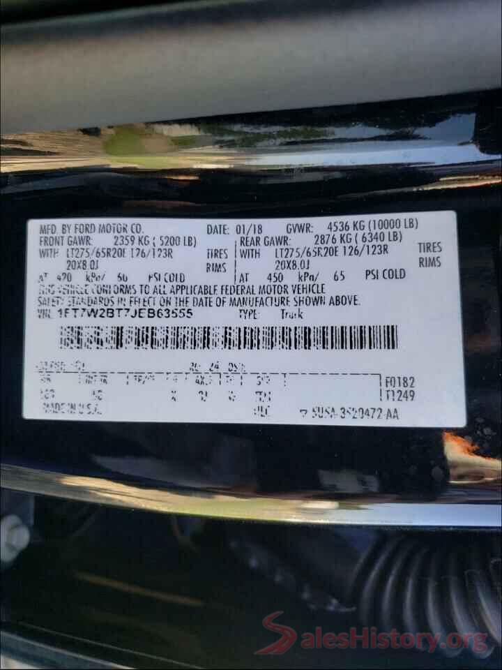 1FT7W2BT7JEB63555 2018 FORD F250