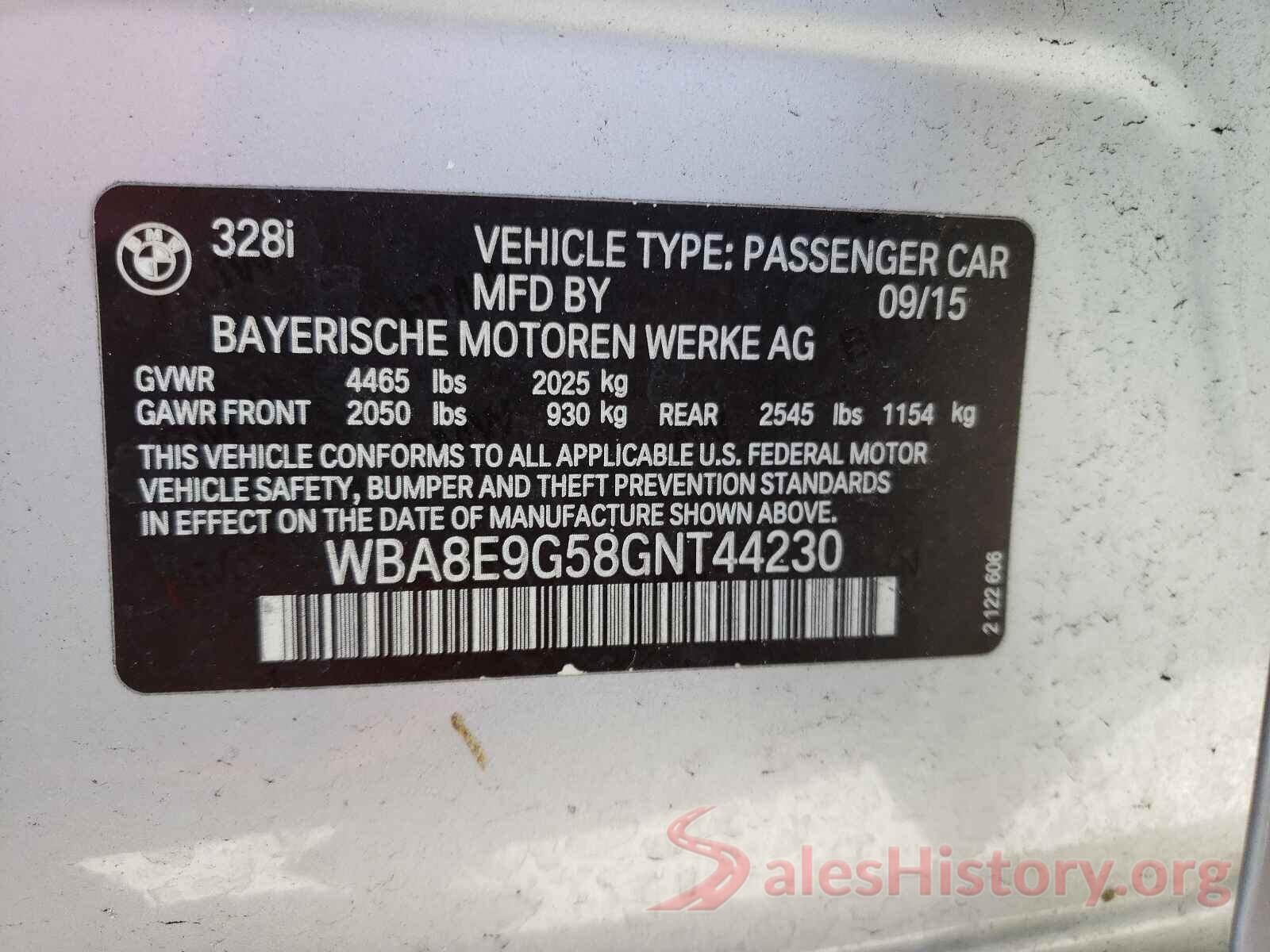 WBA8E9G58GNT44230 2016 BMW 3 SERIES