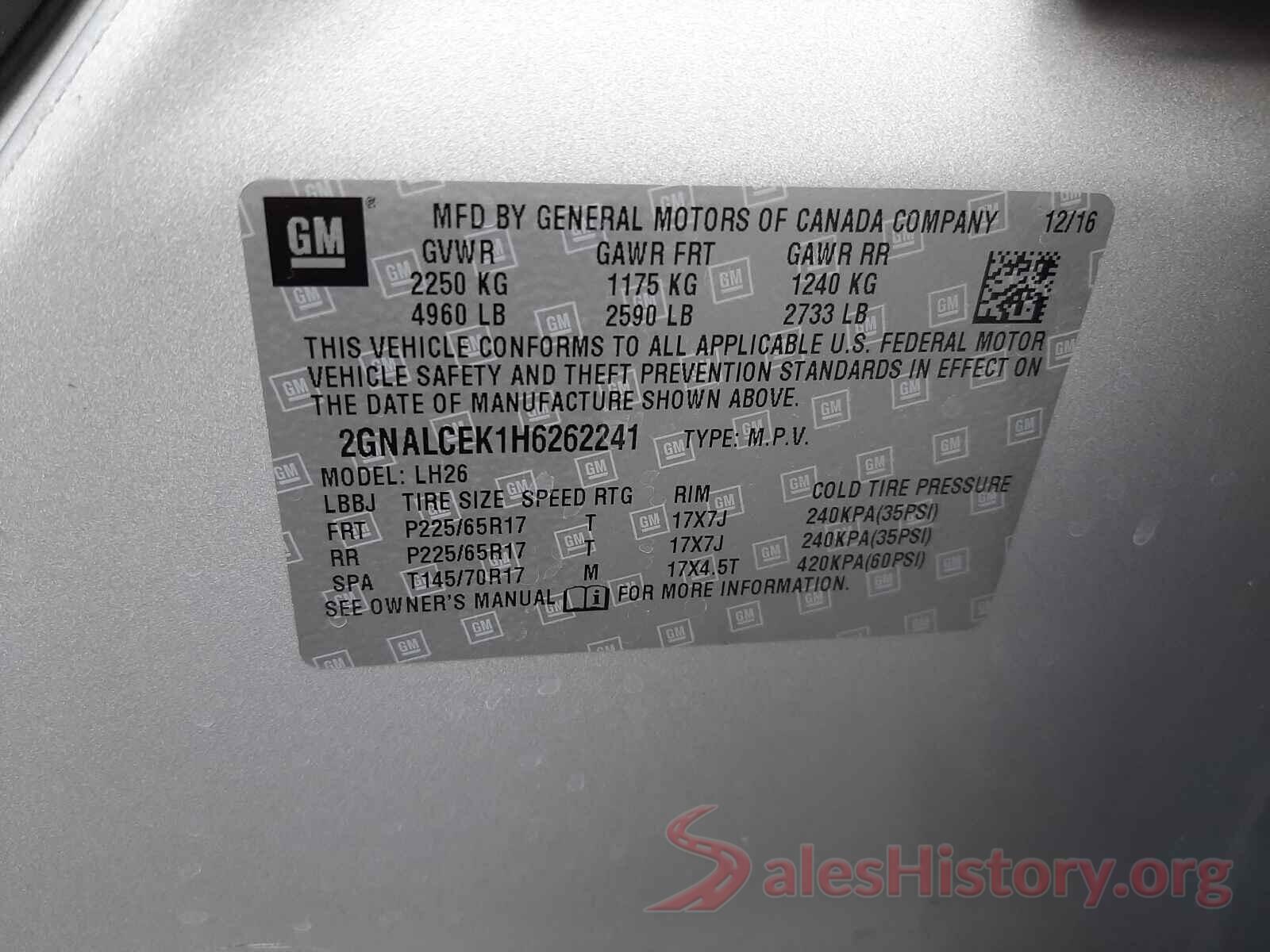 2GNALCEK1H6262241 2017 CHEVROLET EQUINOX