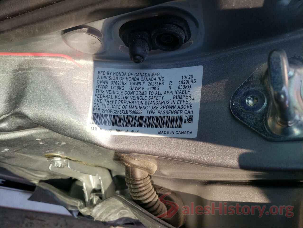 2HGFC2F8XMH506898 2021 HONDA CIVIC