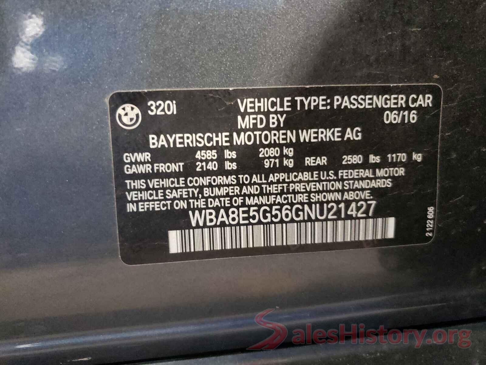 WBA8E5G56GNU21427 2016 BMW 3 SERIES