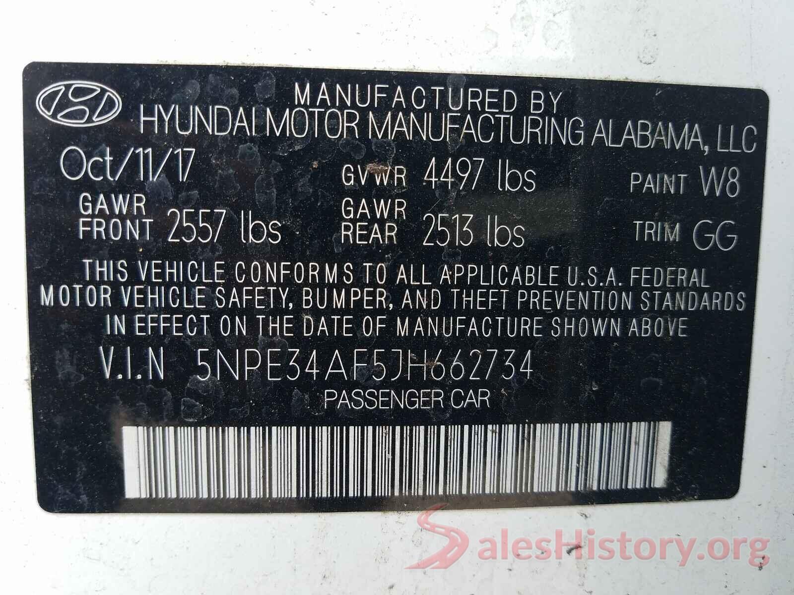 5NPE34AF5JH662734 2018 HYUNDAI SONATA