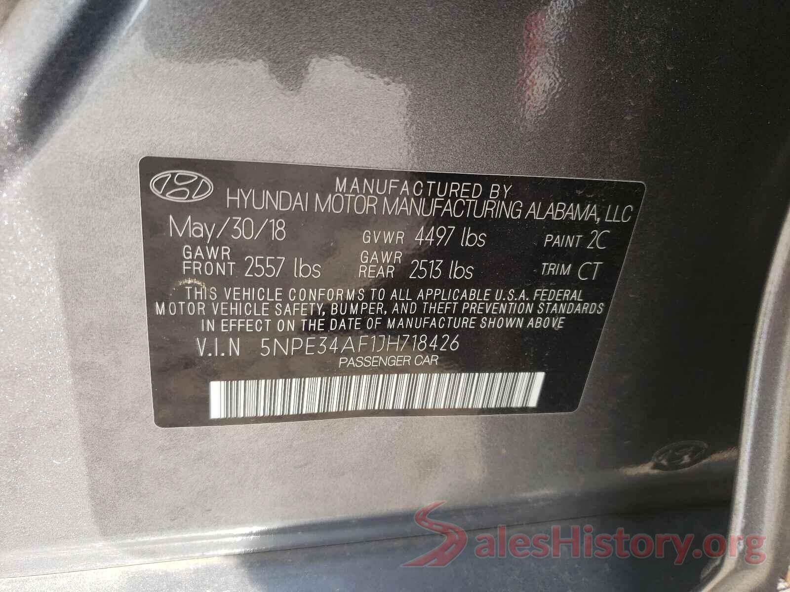 5NPE34AF1JH718426 2018 HYUNDAI SONATA