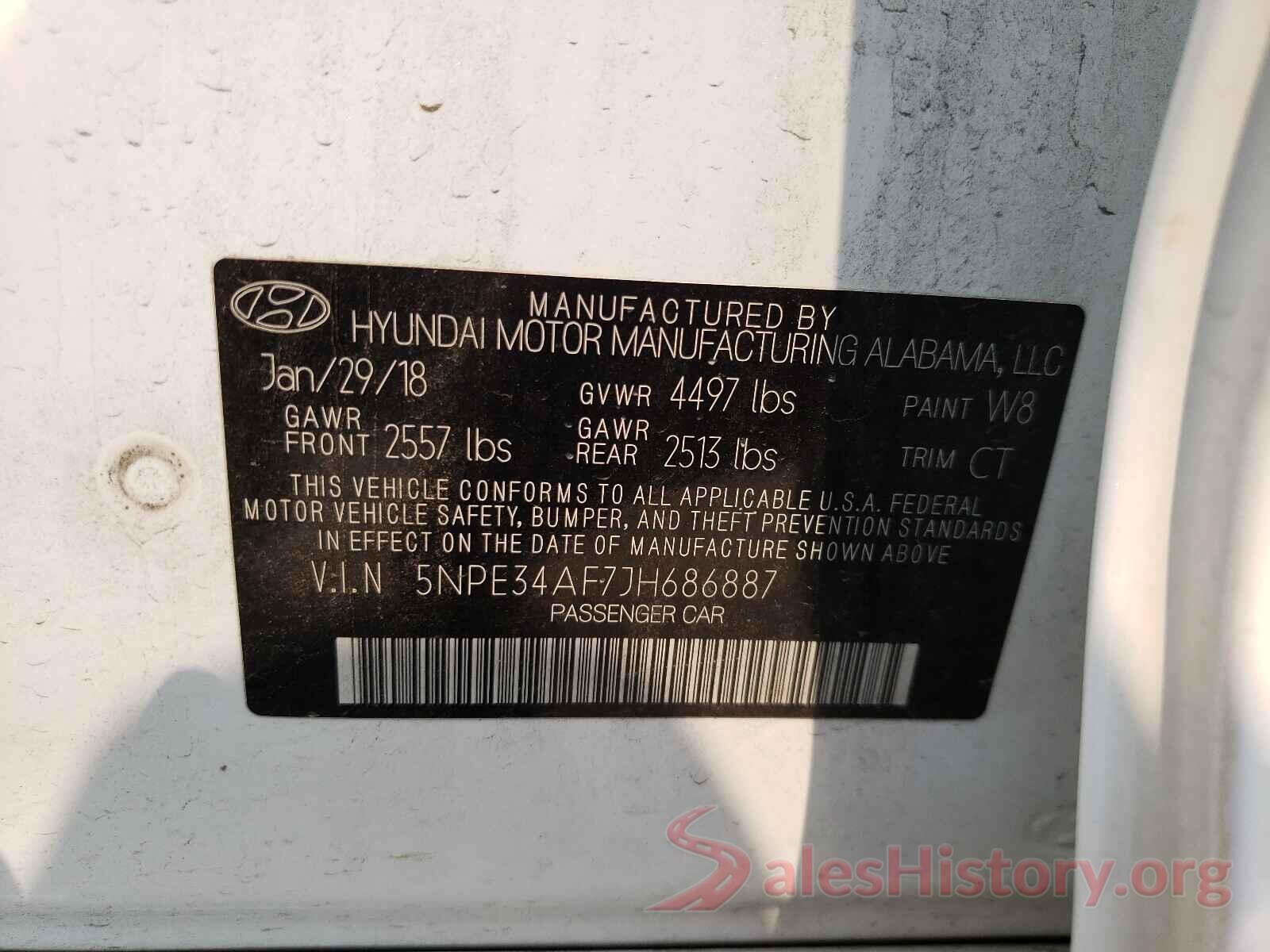 5NPE34AF7JH686887 2018 HYUNDAI SONATA