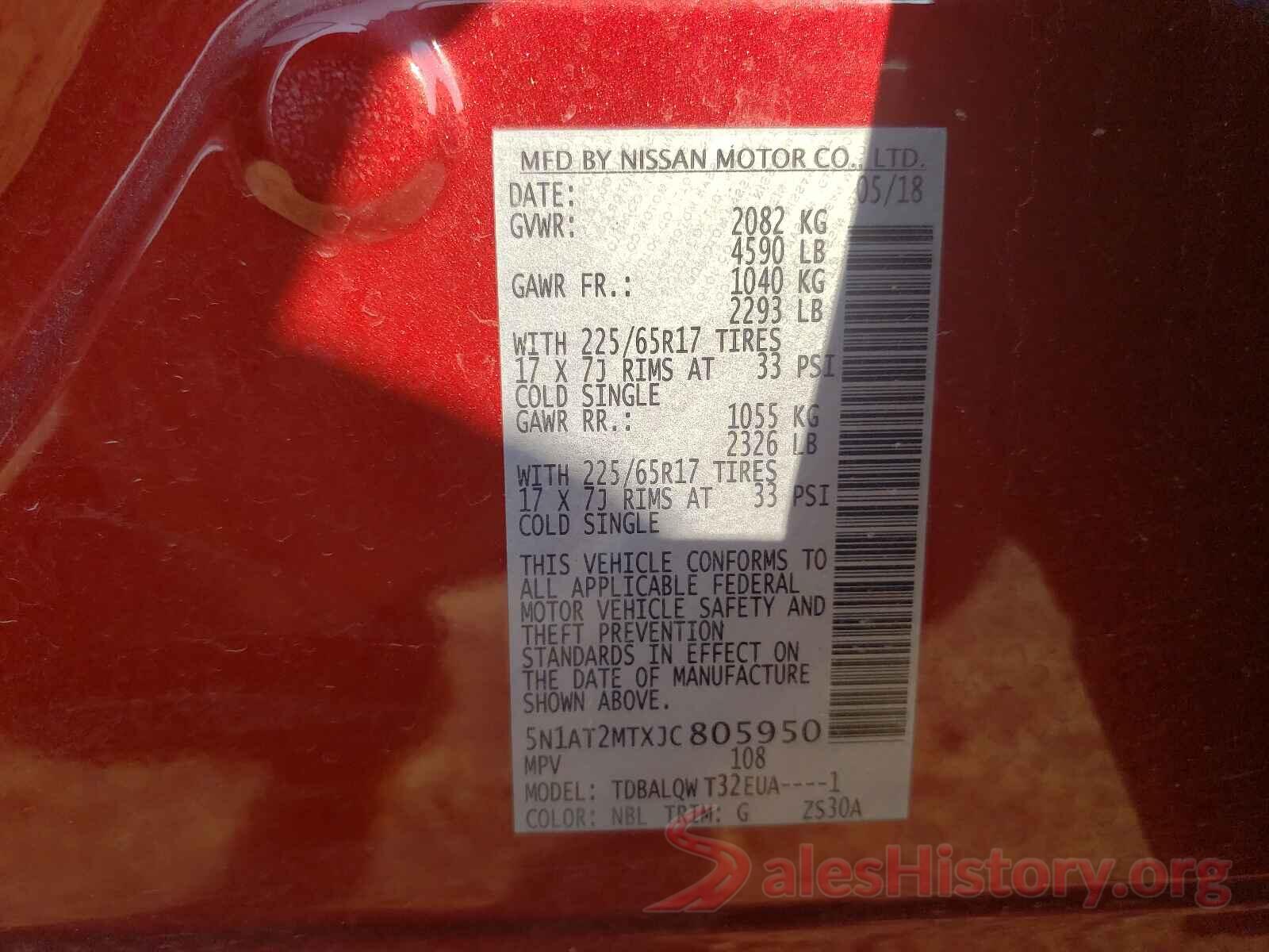 5N1AT2MTXJC805950 2018 NISSAN ROGUE