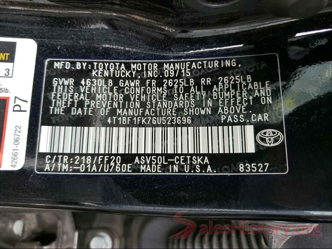 4T1BF1FK7GU523696 2016 TOYOTA CAMRY