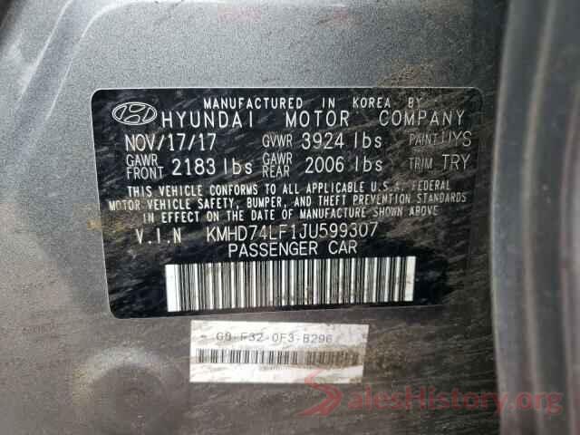 KMHD74LF1JU599307 2018 HYUNDAI ELANTRA