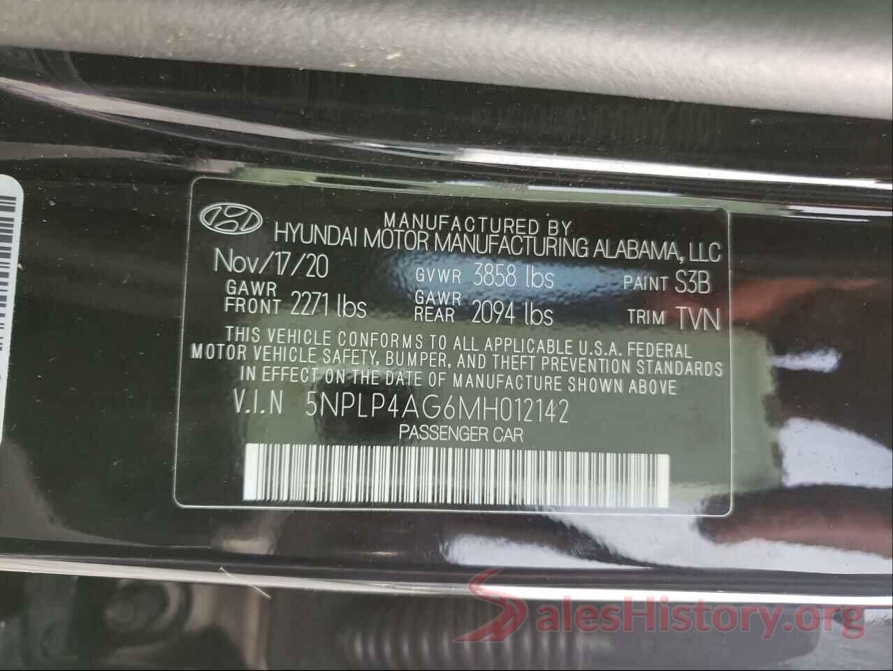 5NPLP4AG6MH012142 2021 HYUNDAI ELANTRA