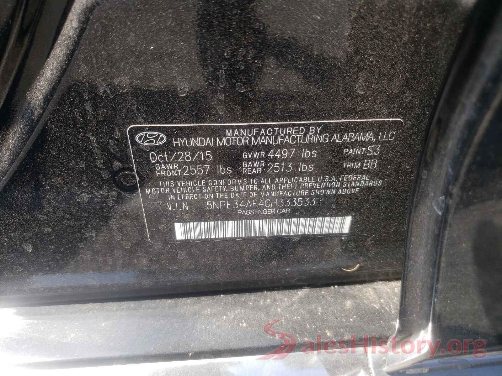 5NPE34AF4GH333533 2016 HYUNDAI SONATA