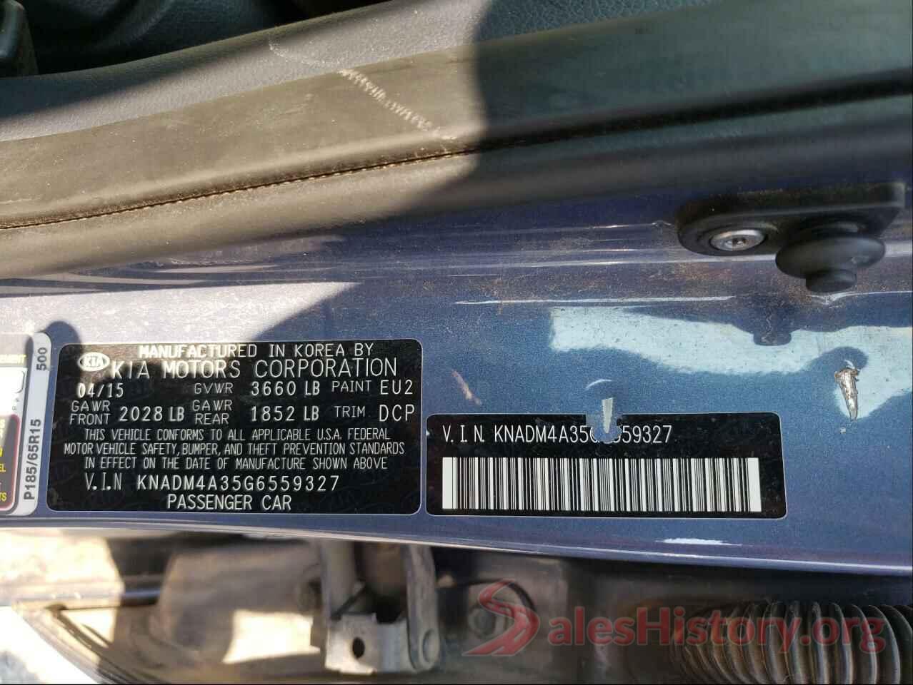 KNADM4A35G6559327 2016 KIA RIO