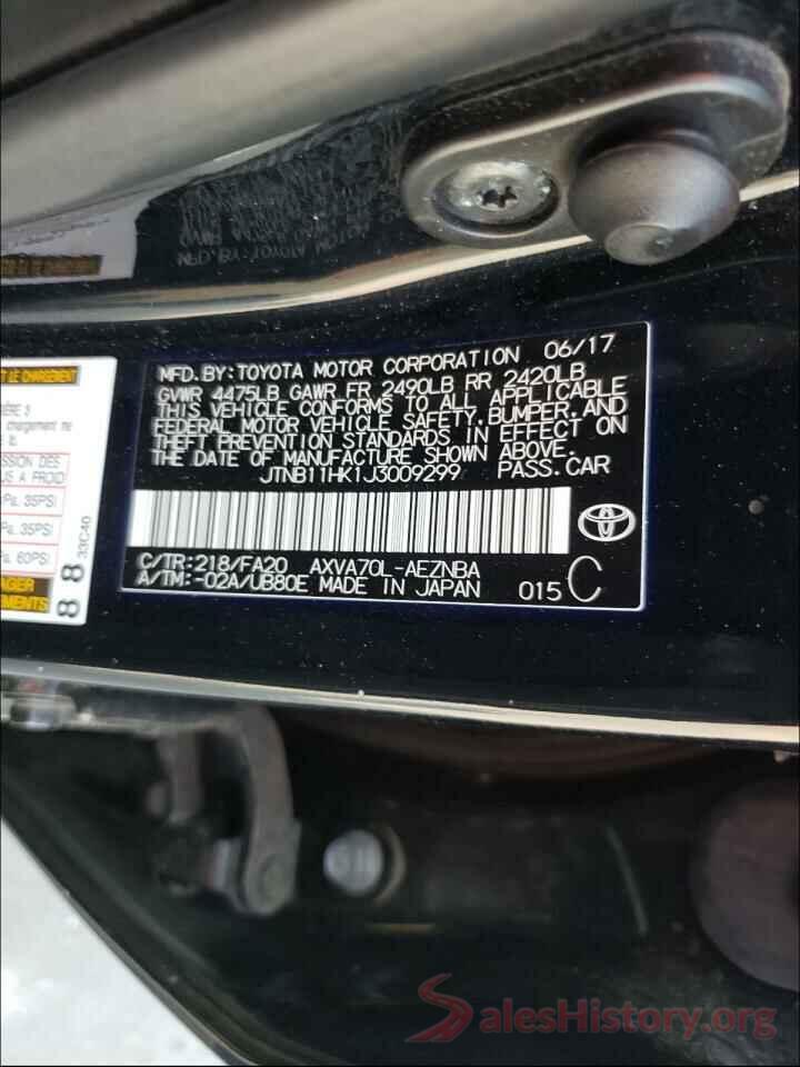 JTNB11HK1J3009299 2018 TOYOTA CAMRY