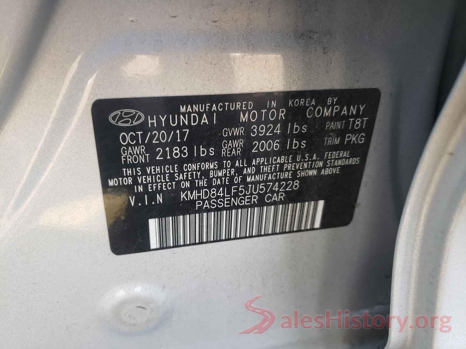 KMHD84LF5JU574228 2018 HYUNDAI ELANTRA