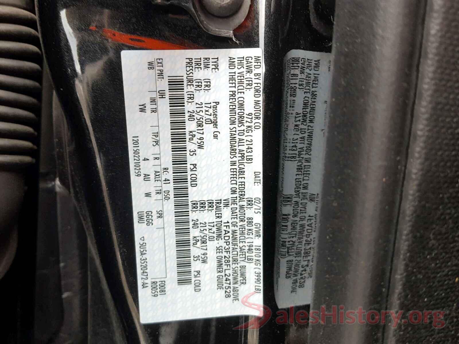 1FADP3F28FL247528 2015 FORD FOCUS SE