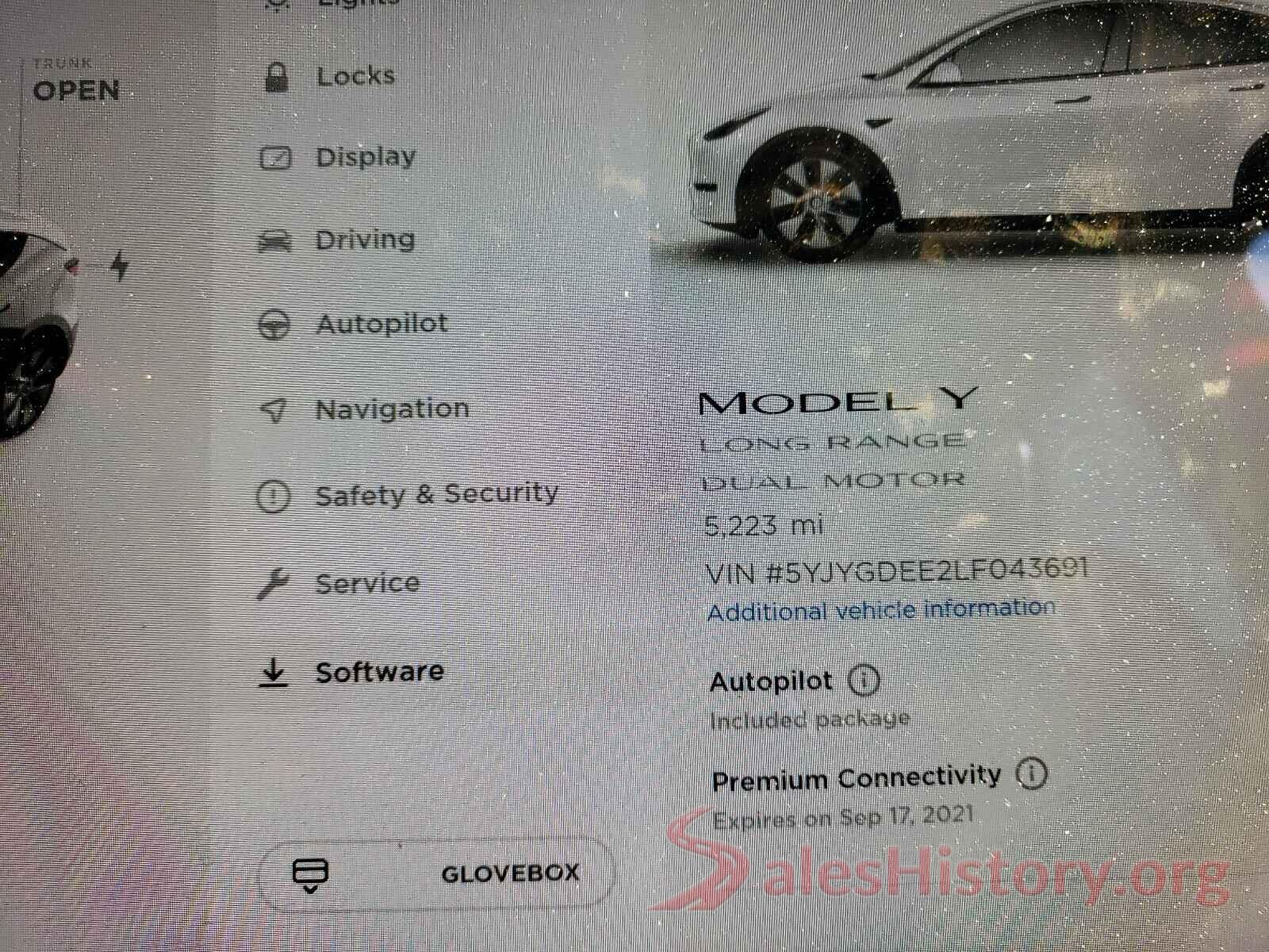 5YJYGDEE2LF043691 2020 TESLA MODEL Y