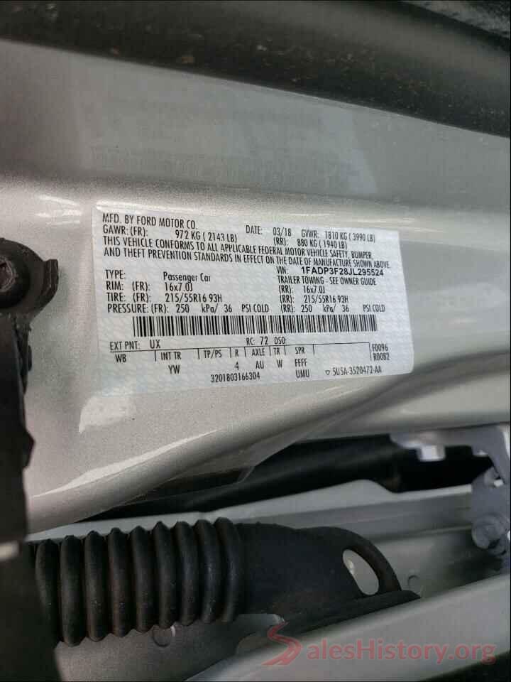 1FADP3F28JL295524 2018 FORD FOCUS