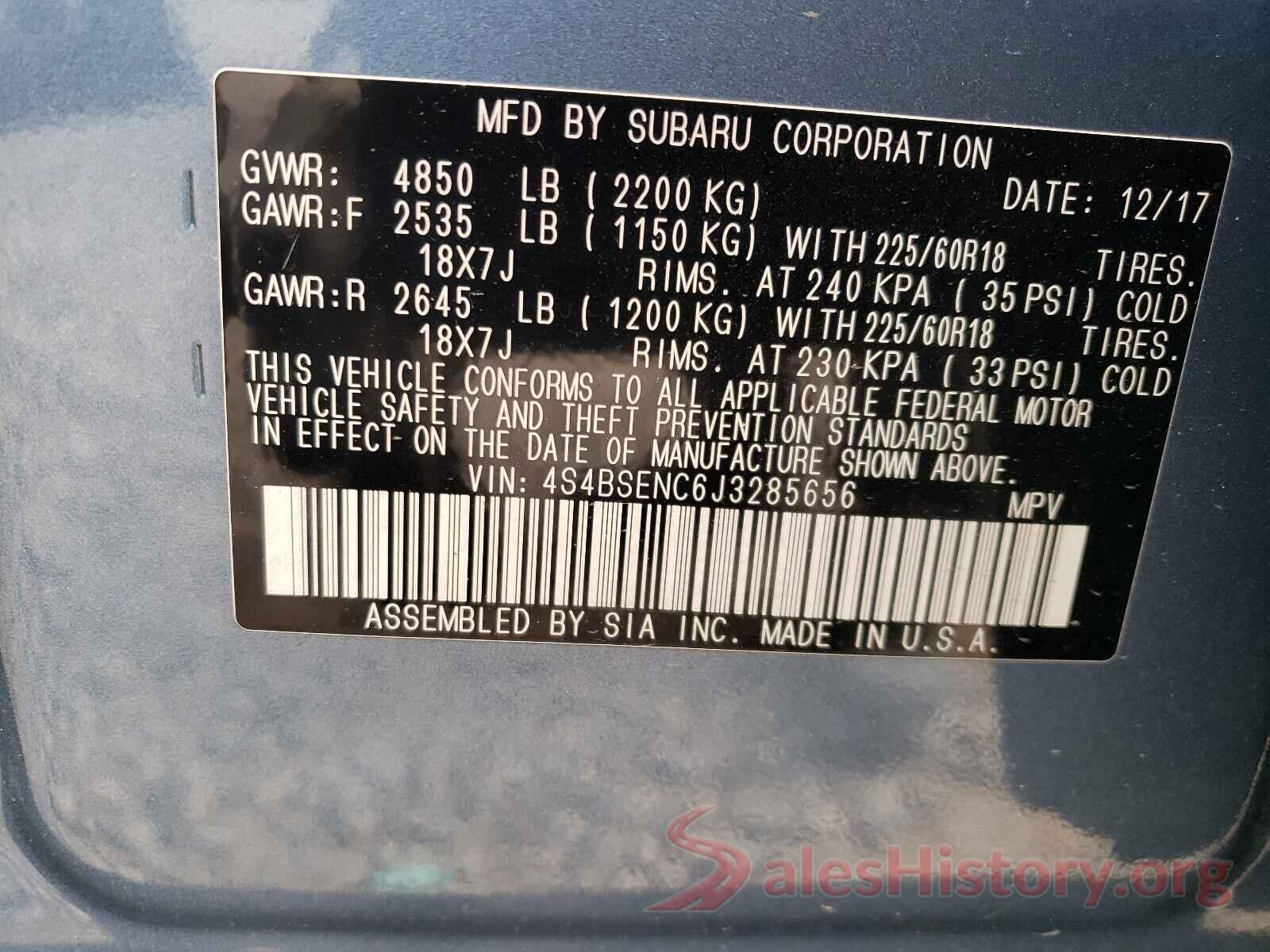 4S4BSENC6J3285656 2018 SUBARU OUTBACK