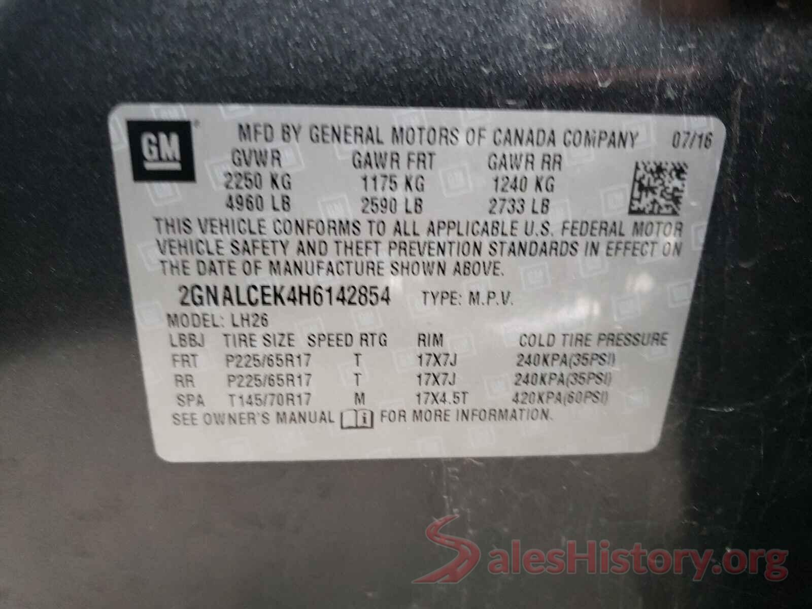 2GNALCEK4H6142854 2017 CHEVROLET EQUINOX