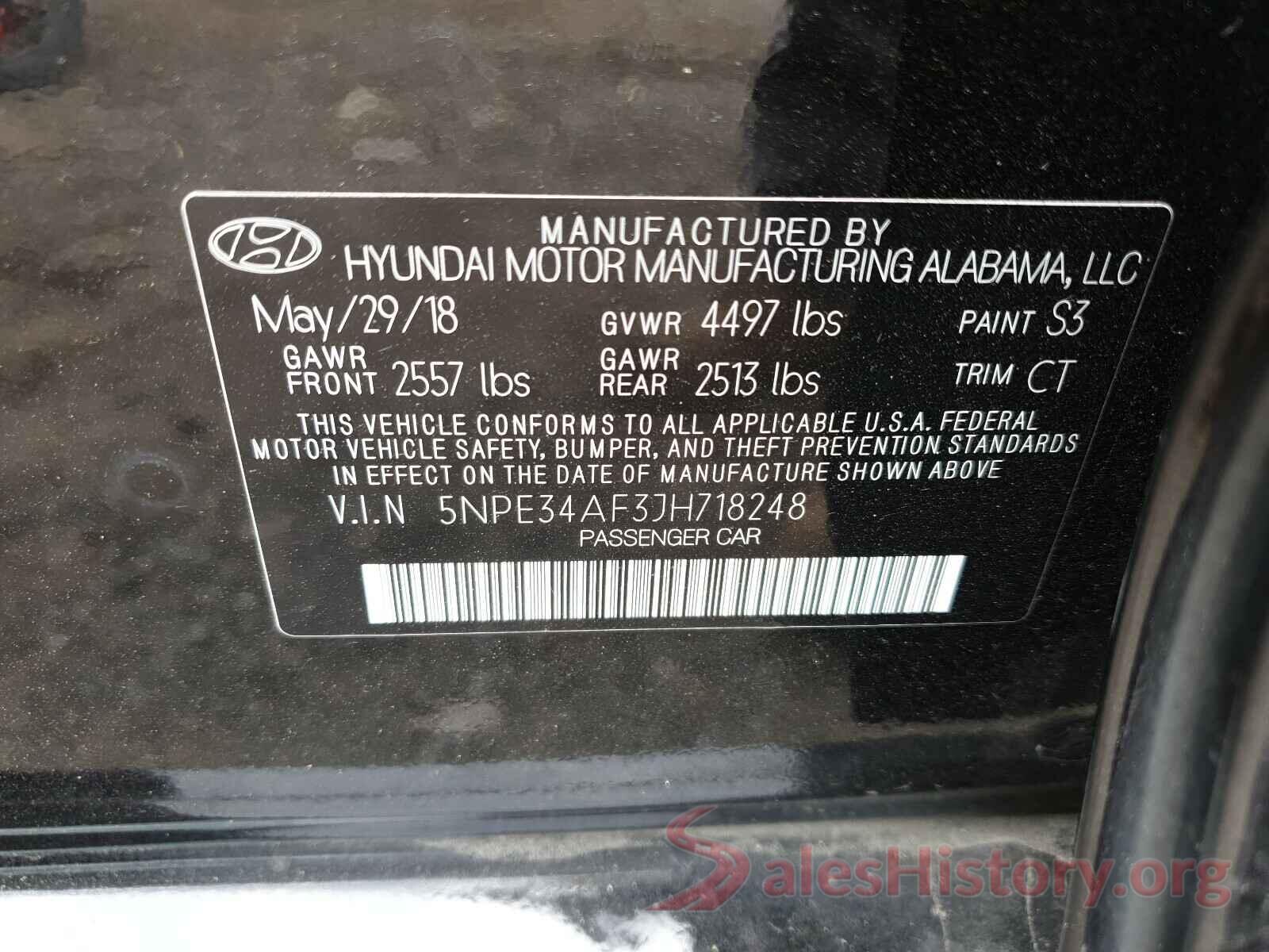 5NPE34AF3JH718248 2018 HYUNDAI SONATA