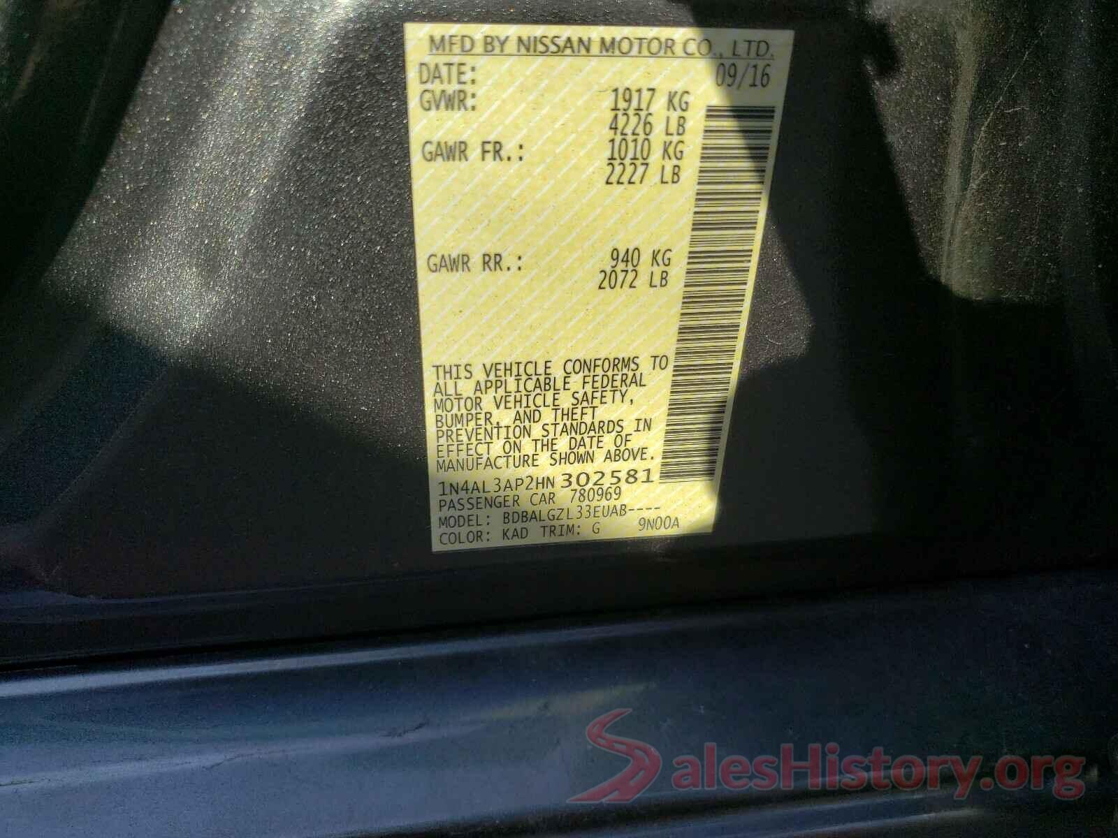 1N4AL3AP2HN302581 2017 NISSAN ALTIMA