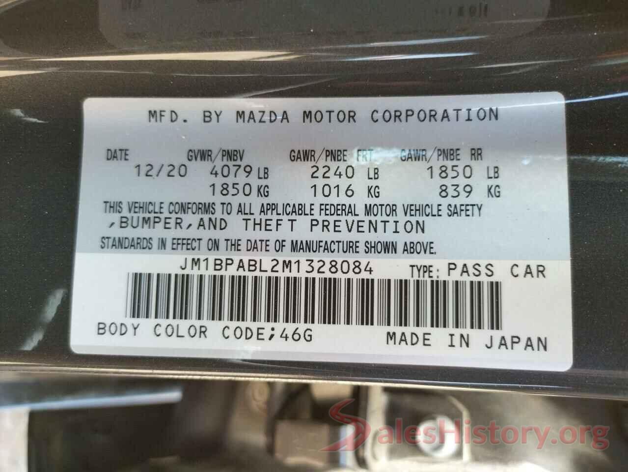 JM1BPABL2M1328084 2021 MAZDA 3