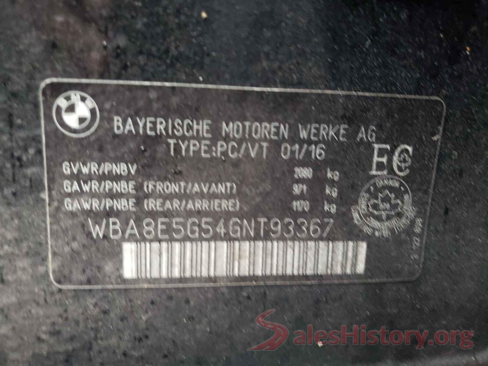 WBA8E5G54GNT93367 2016 BMW 3 SERIES