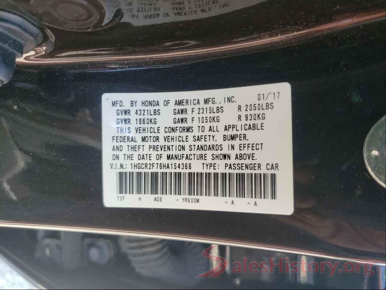 1HGCR2F76HA154366 2017 HONDA ACCORD