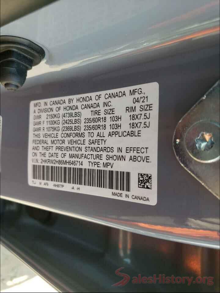 2HKRW2H86MH646714 2021 HONDA CRV