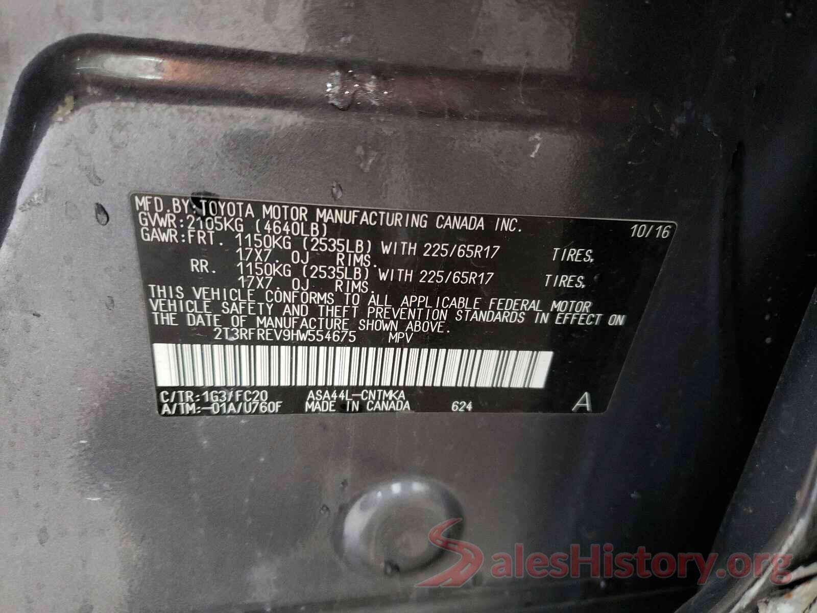 2T3RFREV9HW554675 2017 TOYOTA RAV4