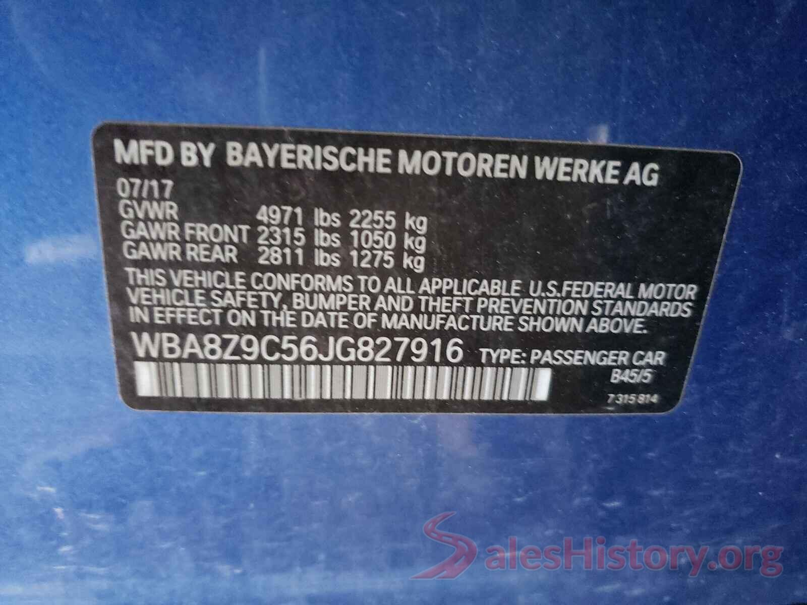 WBA8Z9C56JG827916 2018 BMW 3 SERIES