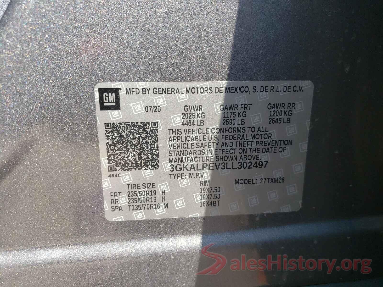 3GKALPEV3LL302497 2020 GMC TERRAIN