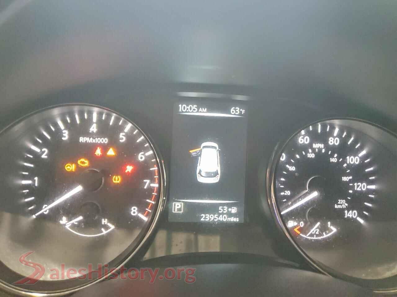 2017 NISSAN ROGUE VIN 5N1AT2MV0HC766636, interior center console