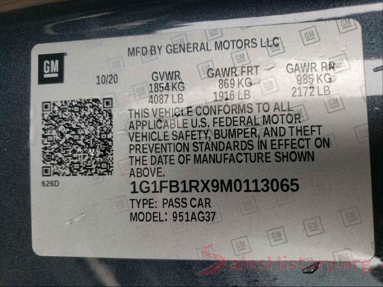 1G1FB1RX9M0113065 2021 CHEVROLET CAMARO