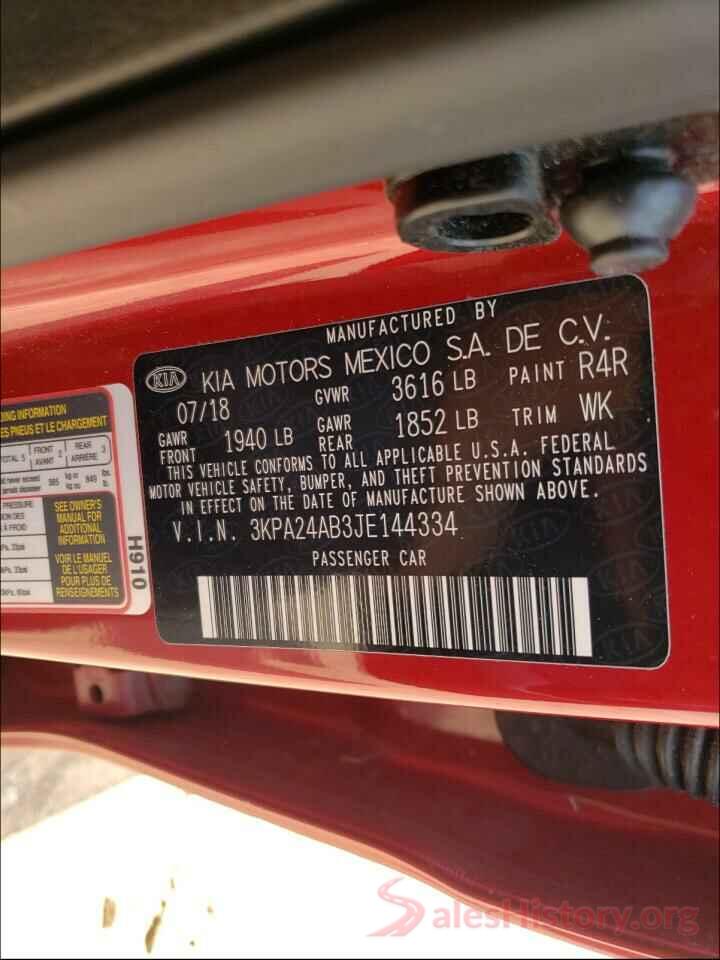 3KPA24AB3JE144334 2018 KIA RIO